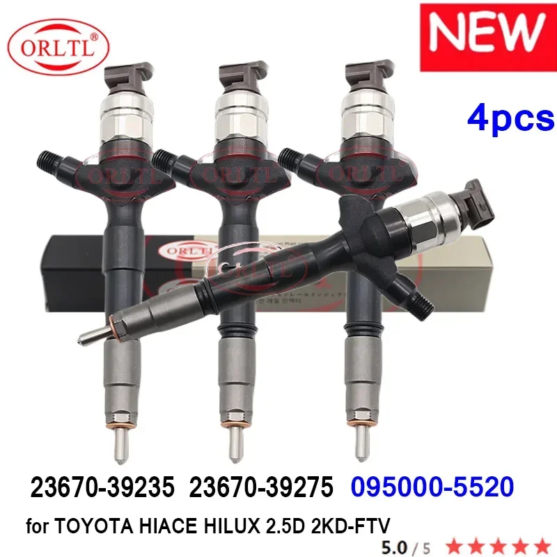 23670-39235 23670-39275 Common Rail Diesel Injector 2367039235 2367039275 095000-5520 FOR TOYOTA HIACE HILUX 2.5D 2KD-FTV 4PCS