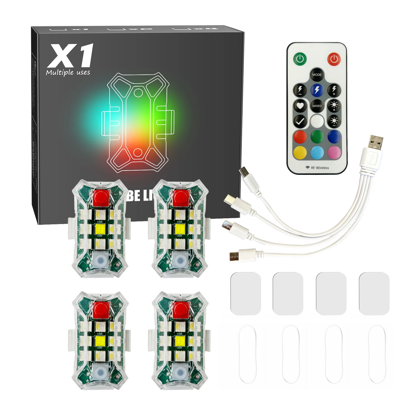 Auto Strobe Licht Steuerung 7 Farben 350 mah Anti-Kollision Bike Schwanz Modell Flugzeug Nacht Fliegen Signal Blinkende warn Lampe X1