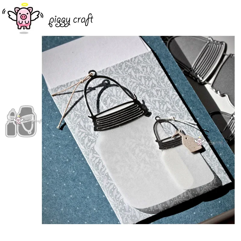 Piggy Craft Metall-Stanzformen, Schneidformen, Flaschen-, Glas-, Becher-, Laternen-Stanzformen, Scrapbook-Papier-Bastelmesser, Schablonen, Stanzschablonen