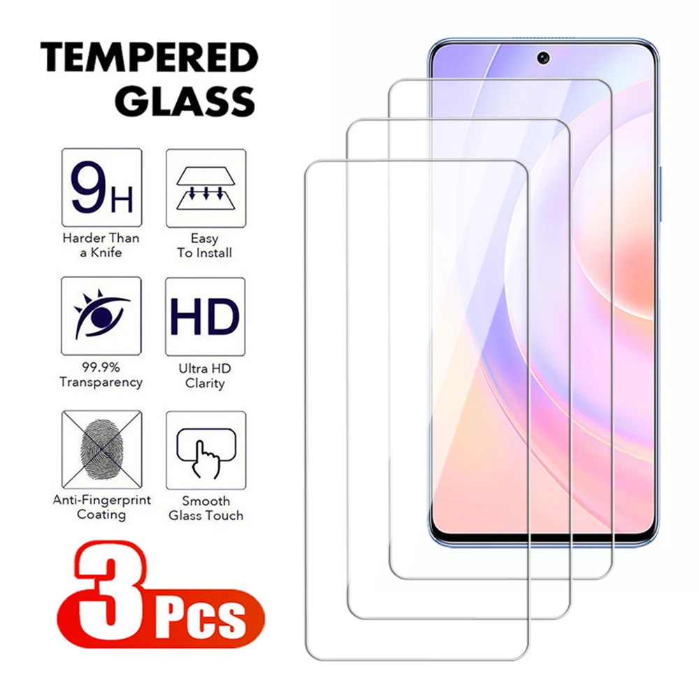 3Pcs Anti-Burst Protective Glass For Honor 50 70 90 Lite Tempered Screen Protector 50 SE 80 GT Transparent Protection glass Film