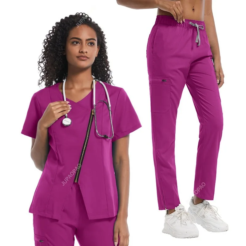 

Medical Blouses Pants Spa Beauty Salon Work Wear Women Scrubs Medical Uniforms Dentist Pediatric Clinic Work Clothes Wholesale