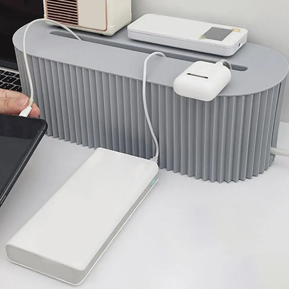 

Cable Storage Box with Lid High Capacity Living Room Desktop Socket Cable Management Box Tabletop Socket Cable Storage Case