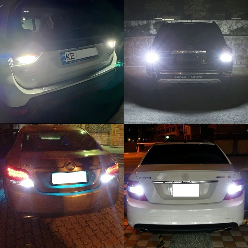 4 قطعة مصباح إشارة T15 W16W 921 912 LED لمبات السوبر مشرق 4014 45SMD سيارة عكس مصباح إيقاف السيارة Canbus تسليط الضوء على احتياطية الذيل ضوء