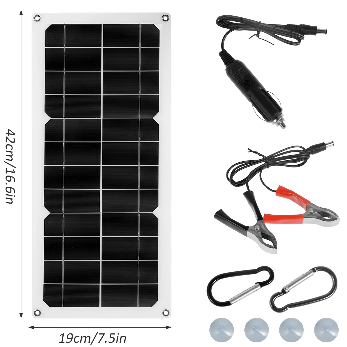 30W Solar Panel 12V Waterproof Solar Cell Portable Solar Charge Phone RV Car MP3 USB Charger Outdoor Battery Supply Suction Cups