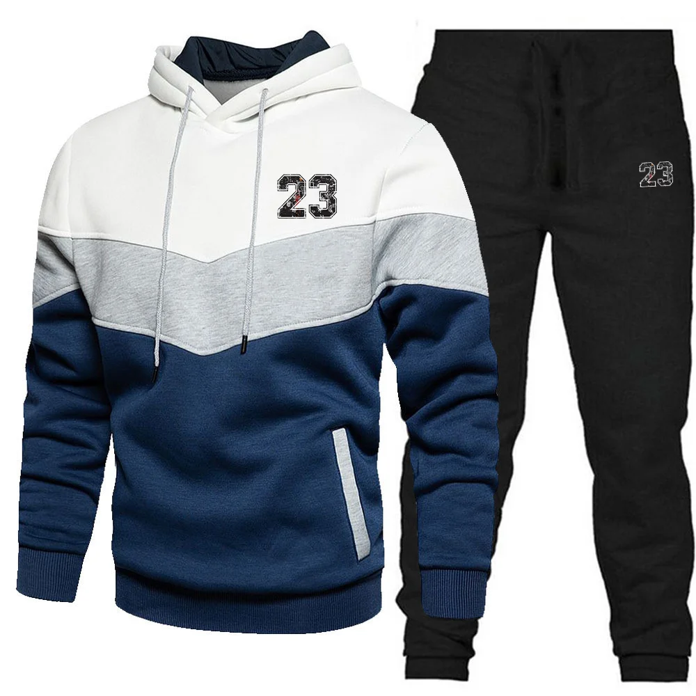 

23 Print Men/Women 2Pcs/Sets Sweatshirt Hoodies Pants 2024 Male Gyms Fitness Tops Joggers Sportswear Tracksuits