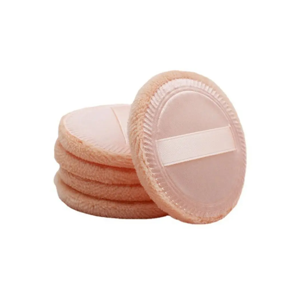 2/6Pcs Round Makeup Powder Puff Satin Small Velvet Cosmetic Puff Foundation Sponge Cotton Cloth Pads Loose Powder Puff