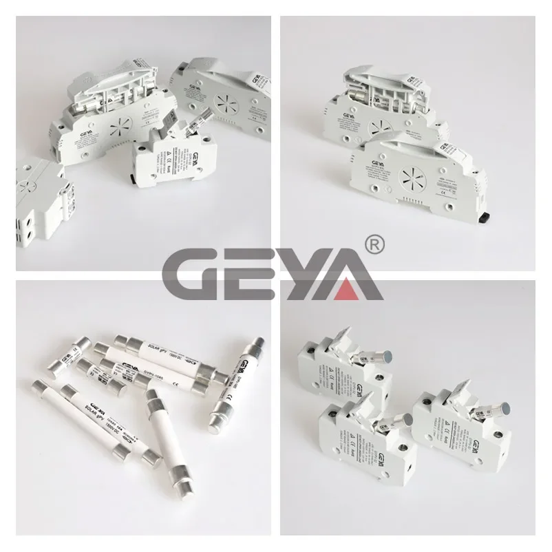 GEYA Photovoltaic gPV DC Fuse Holder with 10*38mm Fuse Link 1000VDC10A 15A 20A 25A 30A DC Fuse for Solar System