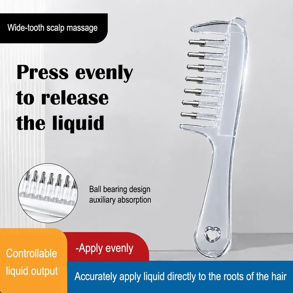 Hair Essential Oil Applicator Comb Roller Ball Liquid Guide Comb Scalp Massage Hair Root Oil Apply Dispensing Comb Hair Care