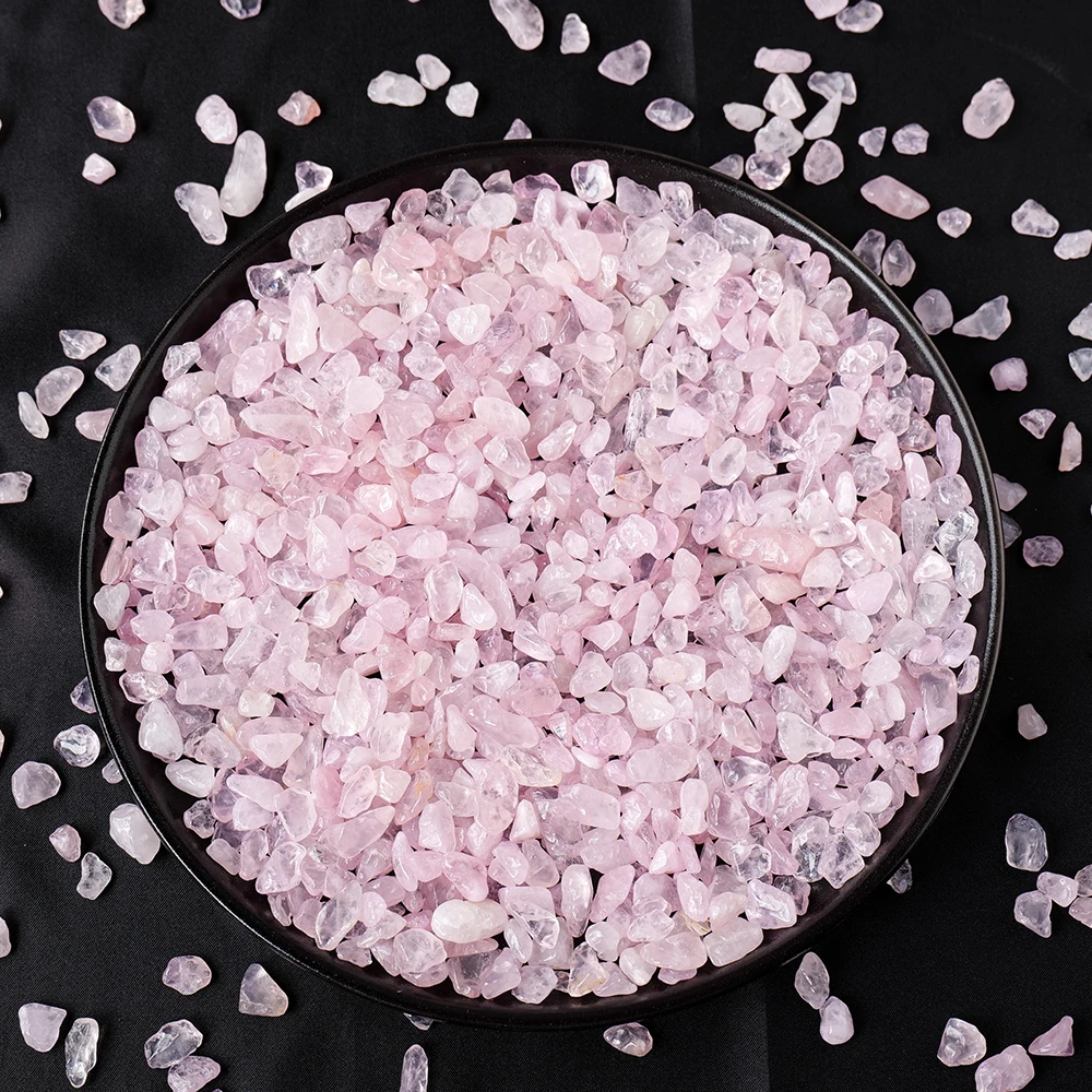 50g/bag Natural Crystal Rose Quartz Crushed Stone DIY Accessories Energy Cleansing Gemstone No Holes