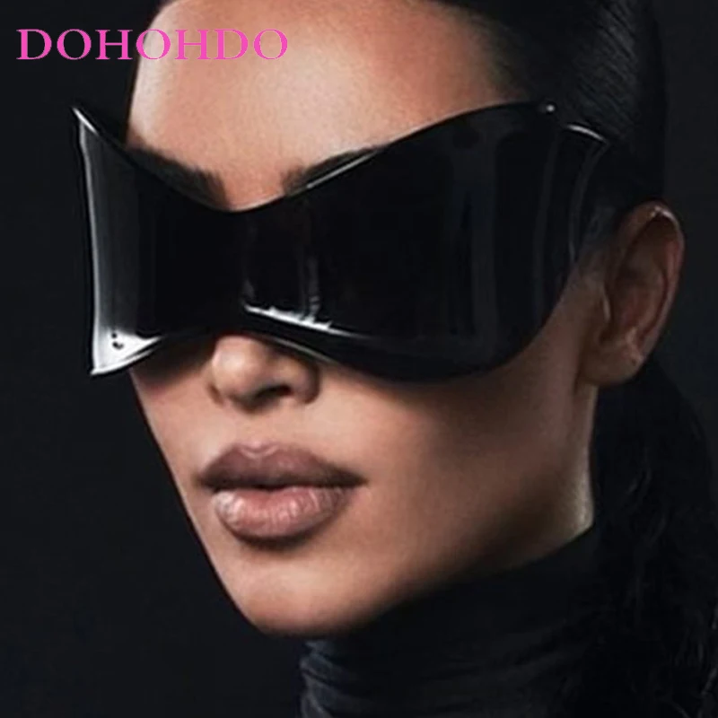 

Oversized Frame Punk One Piece Sunglasses Women Men Fashion Brand Designer Outdoor Sports Cycling Sun Glasses UV400 Gafas De Sol