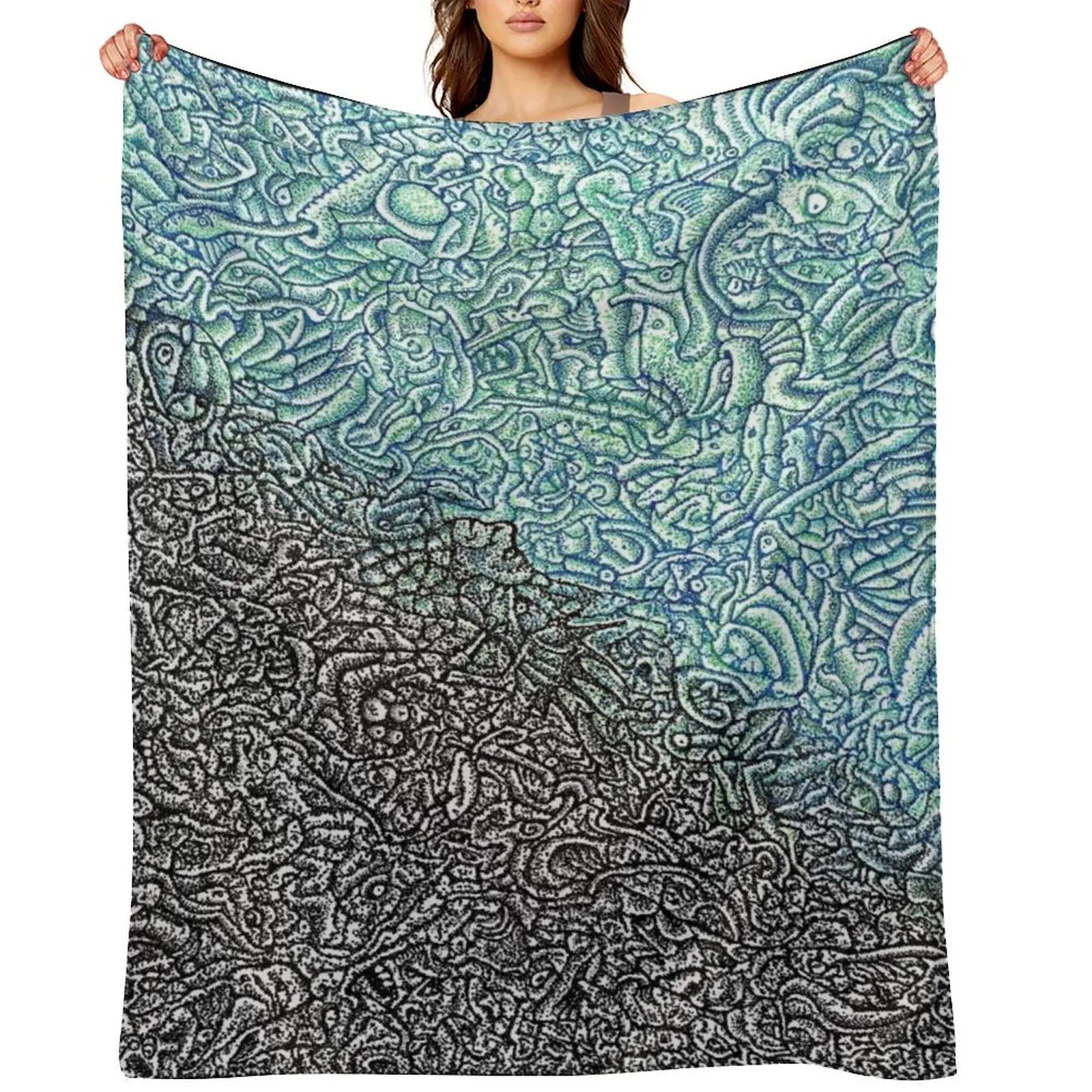 

Bisected Throw Blanket Fashion Sofas blankets and throws Flannel Fabric Custom Blankets