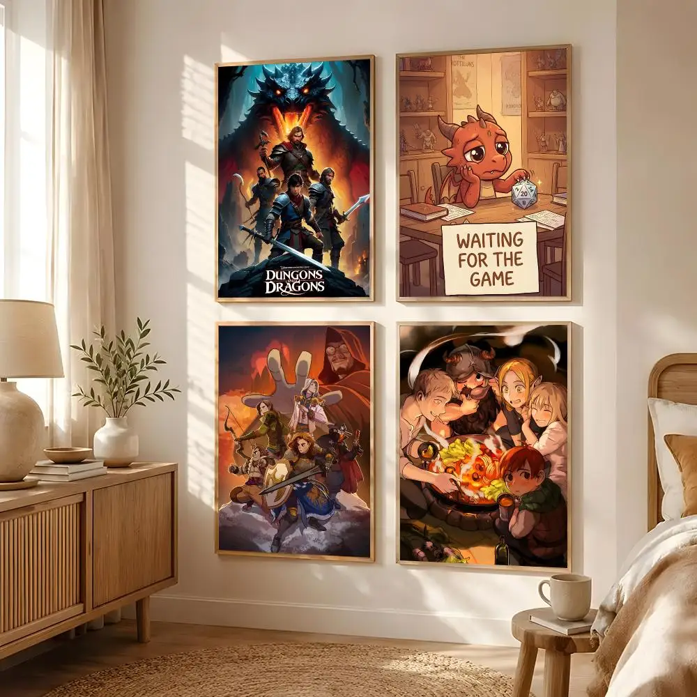 Game Dungeons & Dragons Poster Poster All-match HD Waterproof Self-Adhesive Wall Art Sticker For Home Bedroom