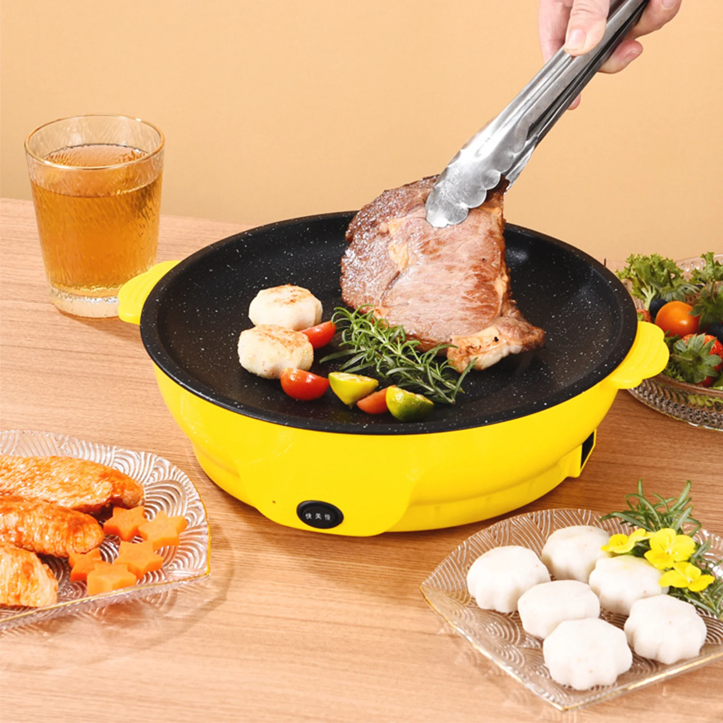 

frying pan,Barbecue tray,Electric baking tray,roaster,Electric grill,barbecue,Grilled steak,griddle,non -stick,Camping cooker