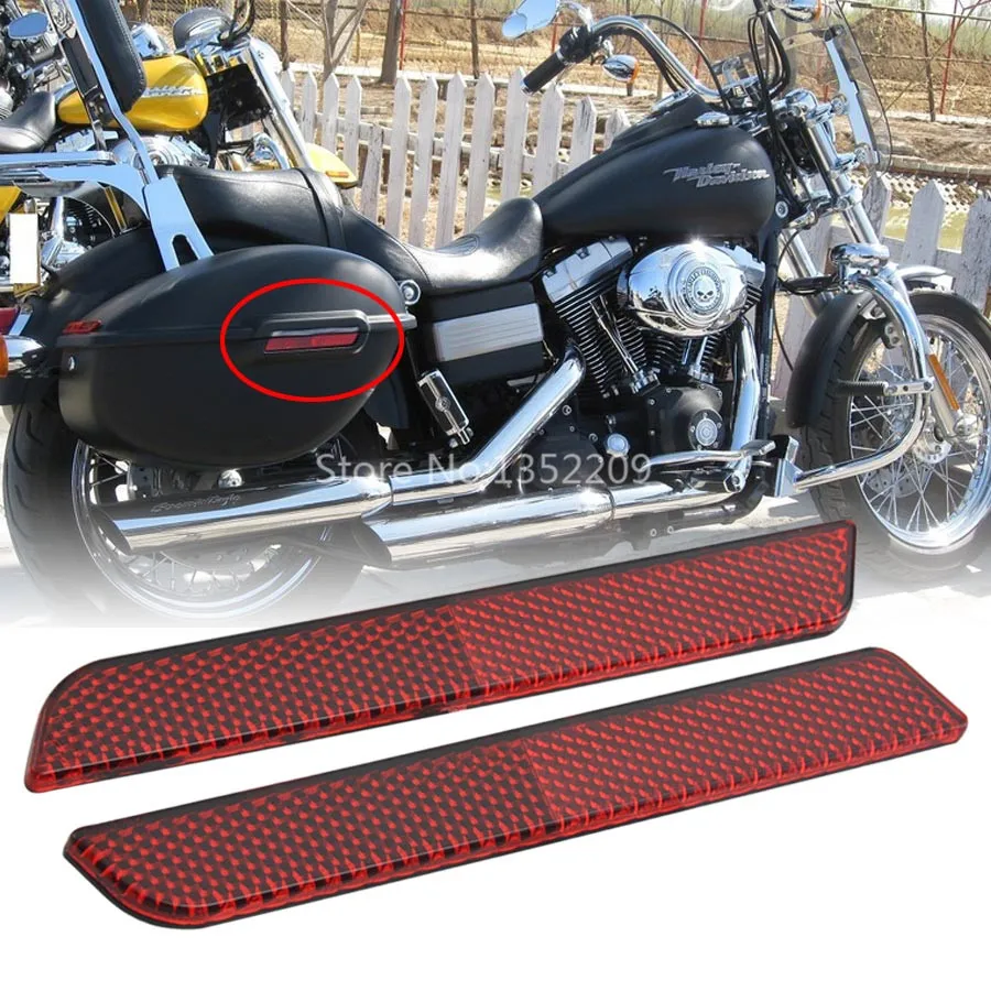 Motorcycle Reflector Hard Saddlebag Latch Covers Red For Harley Touring Road King Street Electra Road 1994-2013 Moto Accessories