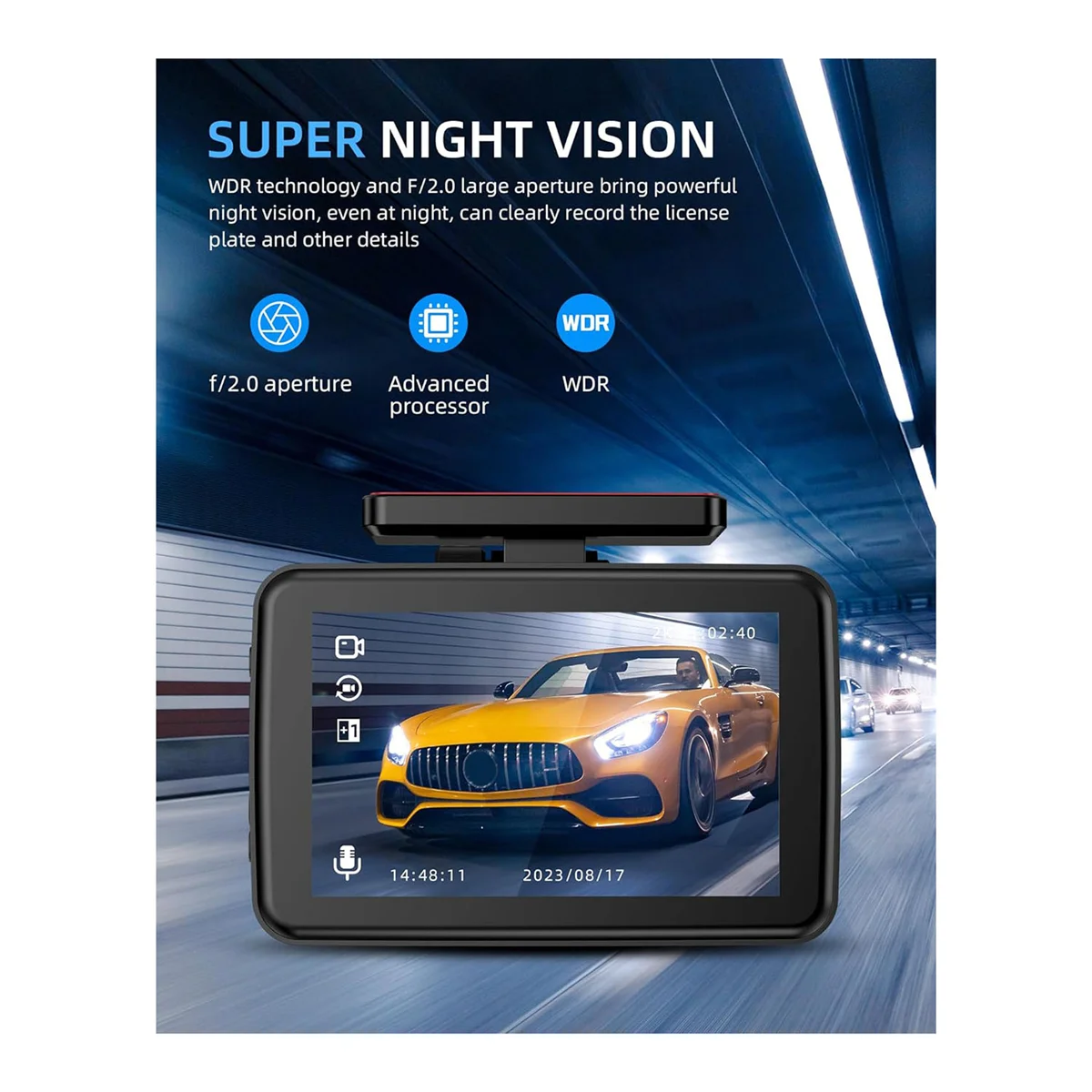 Dash Camera for Cars 1080P Cam Front and Rear Inside,Night Vision,Loop Recording,G-Sensor,Motion Detection,Parking Mode XY