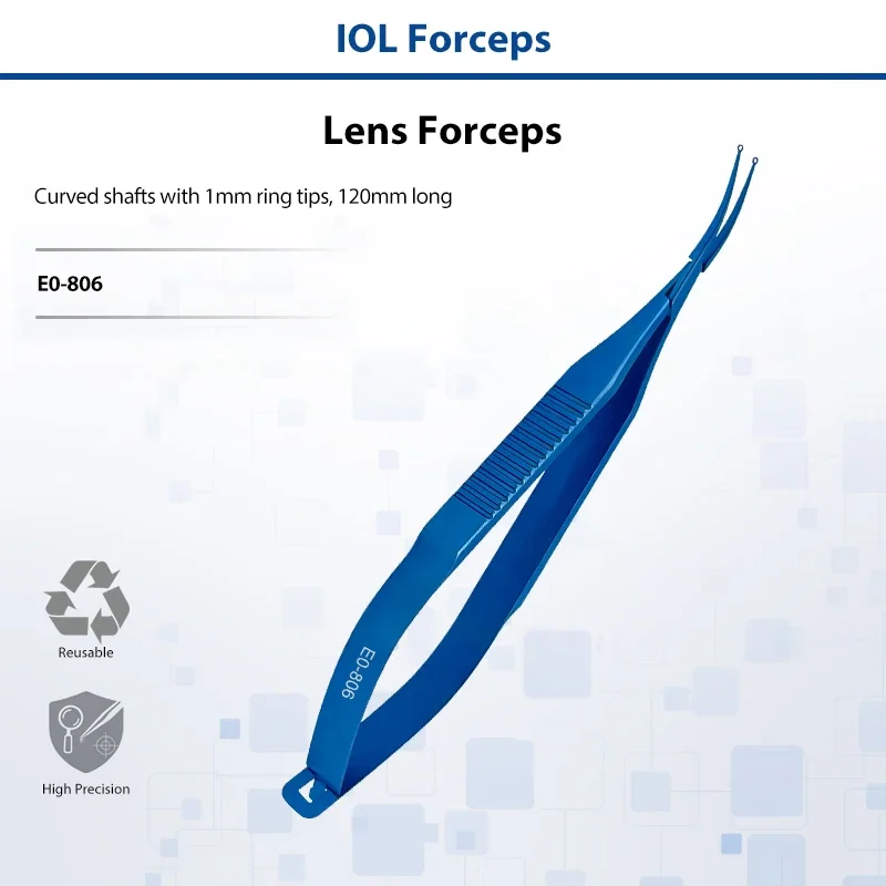 1Pc Titanium Alloy Lens Forceps Autoclavable Reusable Ophthalmic Tweezers Precision Intraocular Lens Eye Surgical Instrument