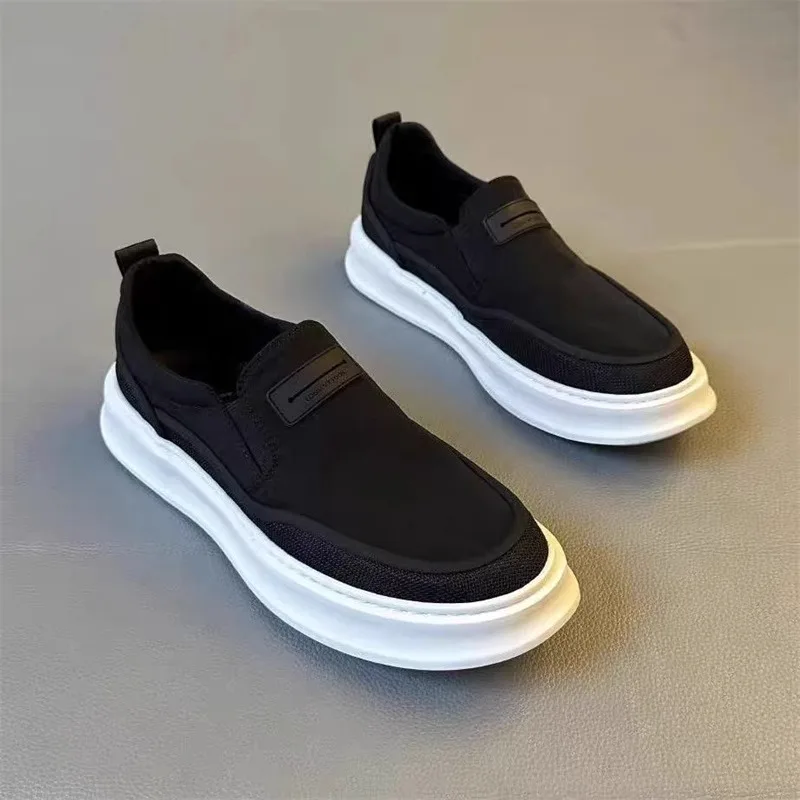 

Beijing Men's Cloth Shoes Breathable Sporty Slip-On Anti-Slip Casual Thousand-Layer Bottom Black Bean Shoes Summer Style