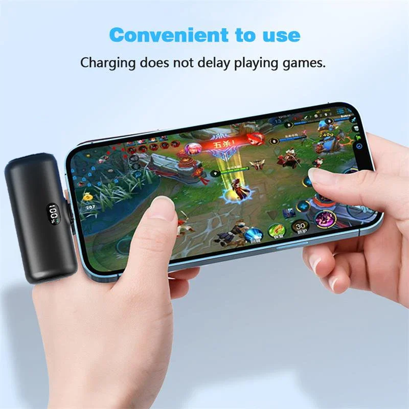 New Mini Capsule Power Bank Pocket Fast Charging Digital Display Power Bank Holder Portable Power Bank for iPhone,Xiaomi,Huawei