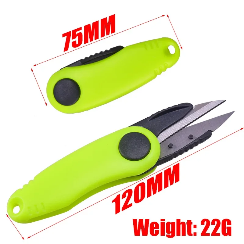 Telescopic Rope Kit Fishing Line Cutter Clipper Nipper Quick Knot Tool Shrimp Shape Fold Fishing Scissors Fishing Tackle