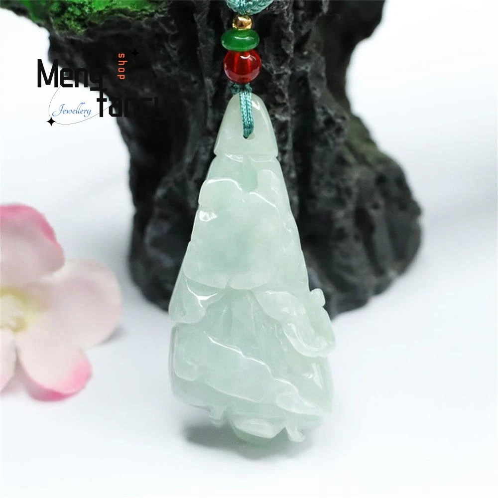 Natural Myanmar Jadeite Cabbage Jade Pendant Handicraft Exquisite Elegant Simple High-grade Luxury Quality Jewelry Holiday Gifts