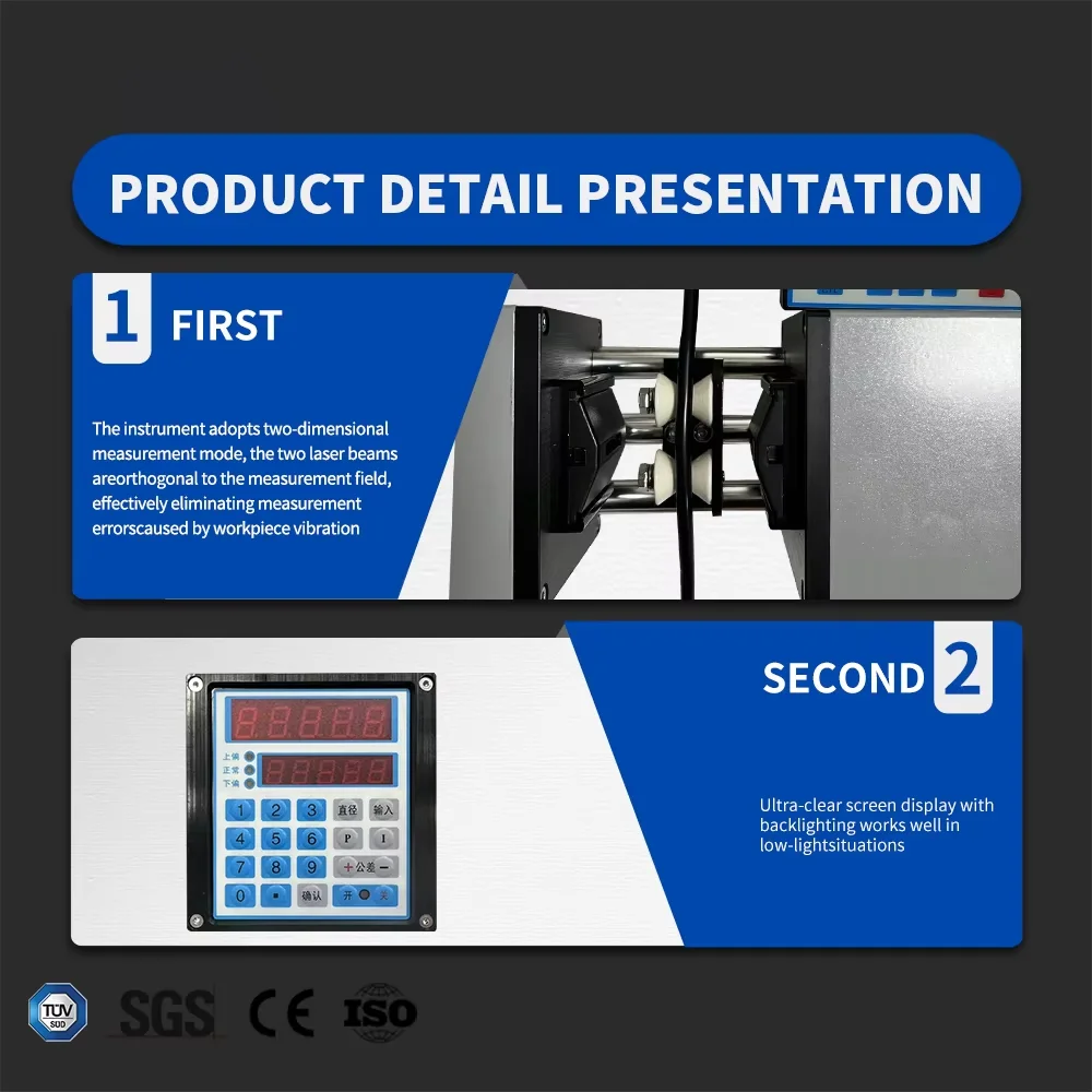 QP25-AL Cable Laser Diameter Gauge PV PVC PE Wire Diameter Measuring Tools Laser Diameter Measuring Device