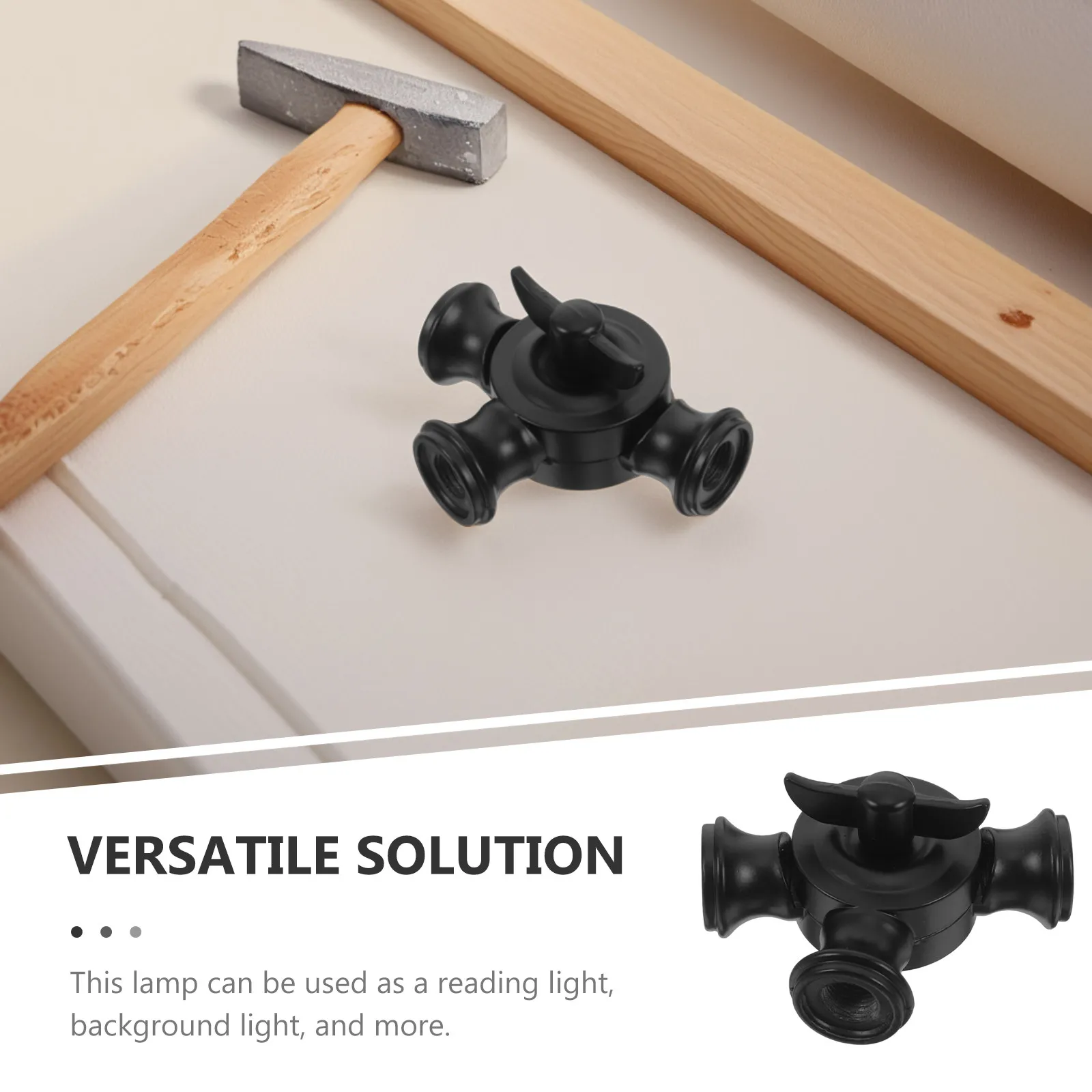 Black Large Double-Pass Light Socket Adapter Universal Head Wall Floor Lamp Swivel Arm Angle Adjustment Converter