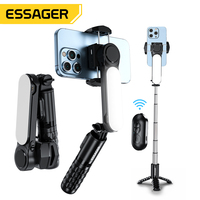 Essager Q09 Handheld Gimbal Wireless Bluetooth Led Selfie Stick Gimbal Stabilizer Tripod For iPhone Cell phone Smartphone Gimble