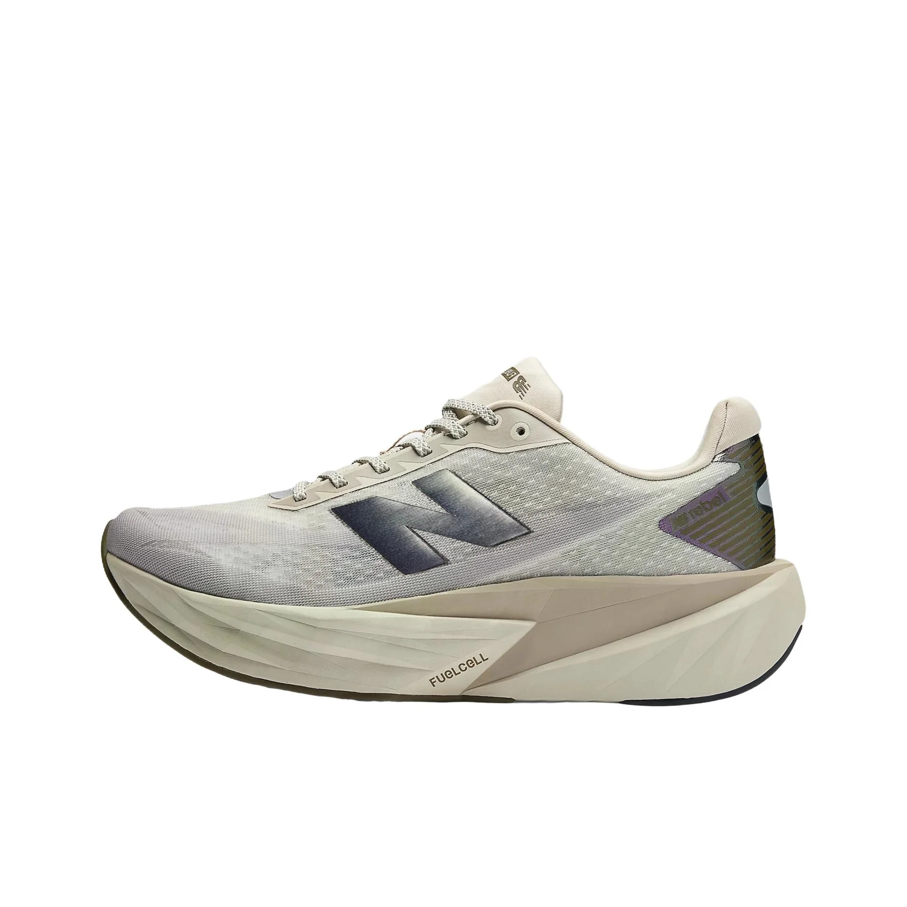 Chaussures de course New Balance FuelCell Rebel V5 pour hommes, beige clair