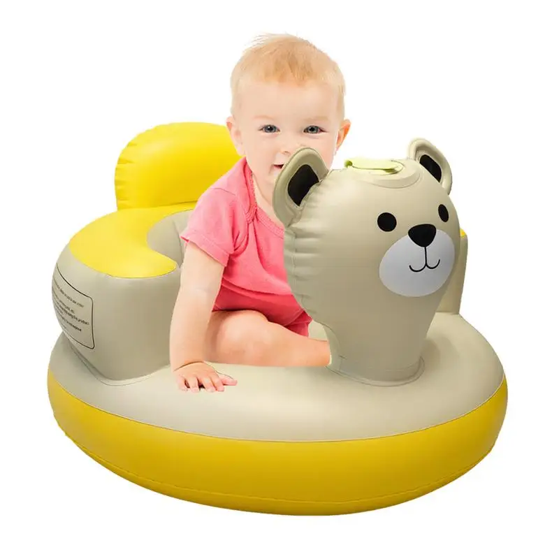 Inflatable Chair For Children Cute Bear Baby Back Support Sofa Baby Floor Seats For Babies 6-24 Months Children Sitting Up Chair