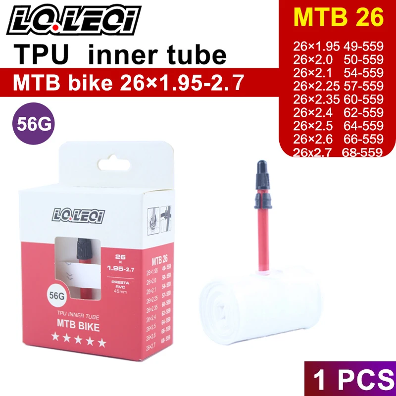 LQ.LEQI MTB 29 26 27.5 Bike Inner Tube Ultralight Camera TPU 29x1.95 2.0 2.1 2.2 2.3 2.4 2.5 2. 6 2.7 Inch Mountain Bicycle Tire