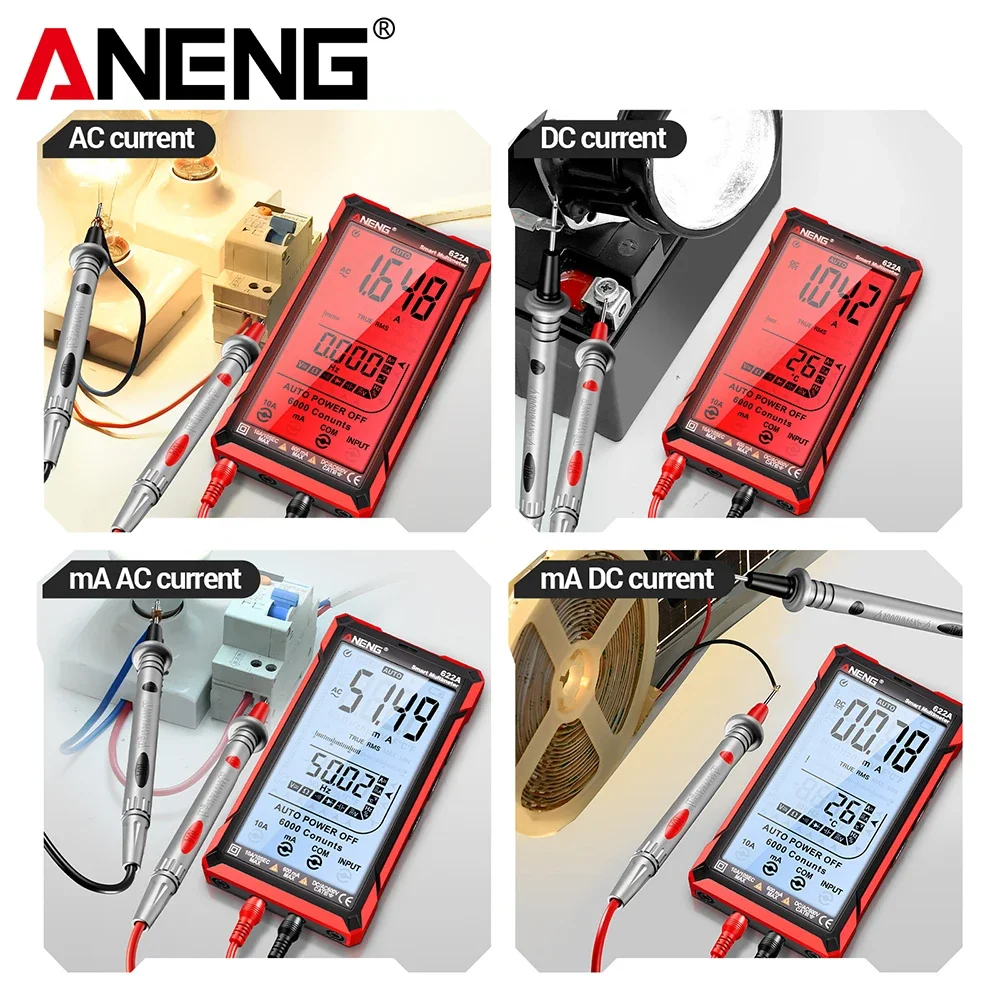 

ANENG Digital Multimeter Professional Laser infrared 6000 Counts AC Voltage Tester DC Current NCV Resistance Capacitor Tools