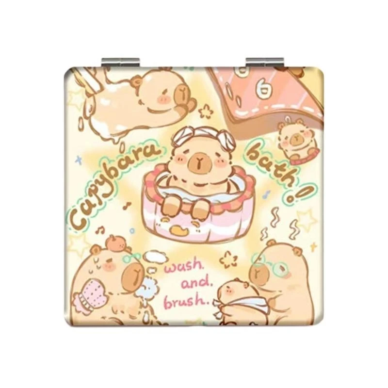 Gương trang điểm gấp gương trang điểm hình vuông nhỏ gương tay cầm tay động