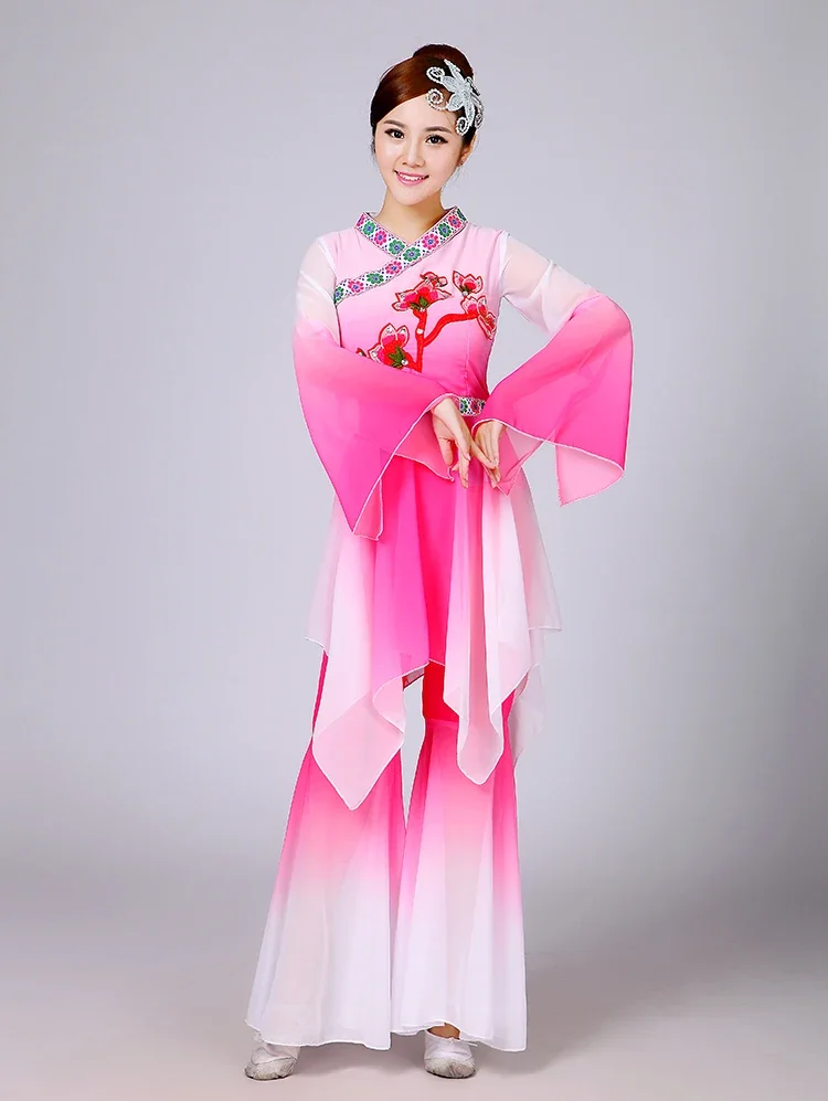 ملابس الرقص الجديدة للمروحة الملابس الكلاسيكية أزياء الرقص يانغكو ملابس المظلة الوطنية للبالغين الرقص الشعبي الصيني #3