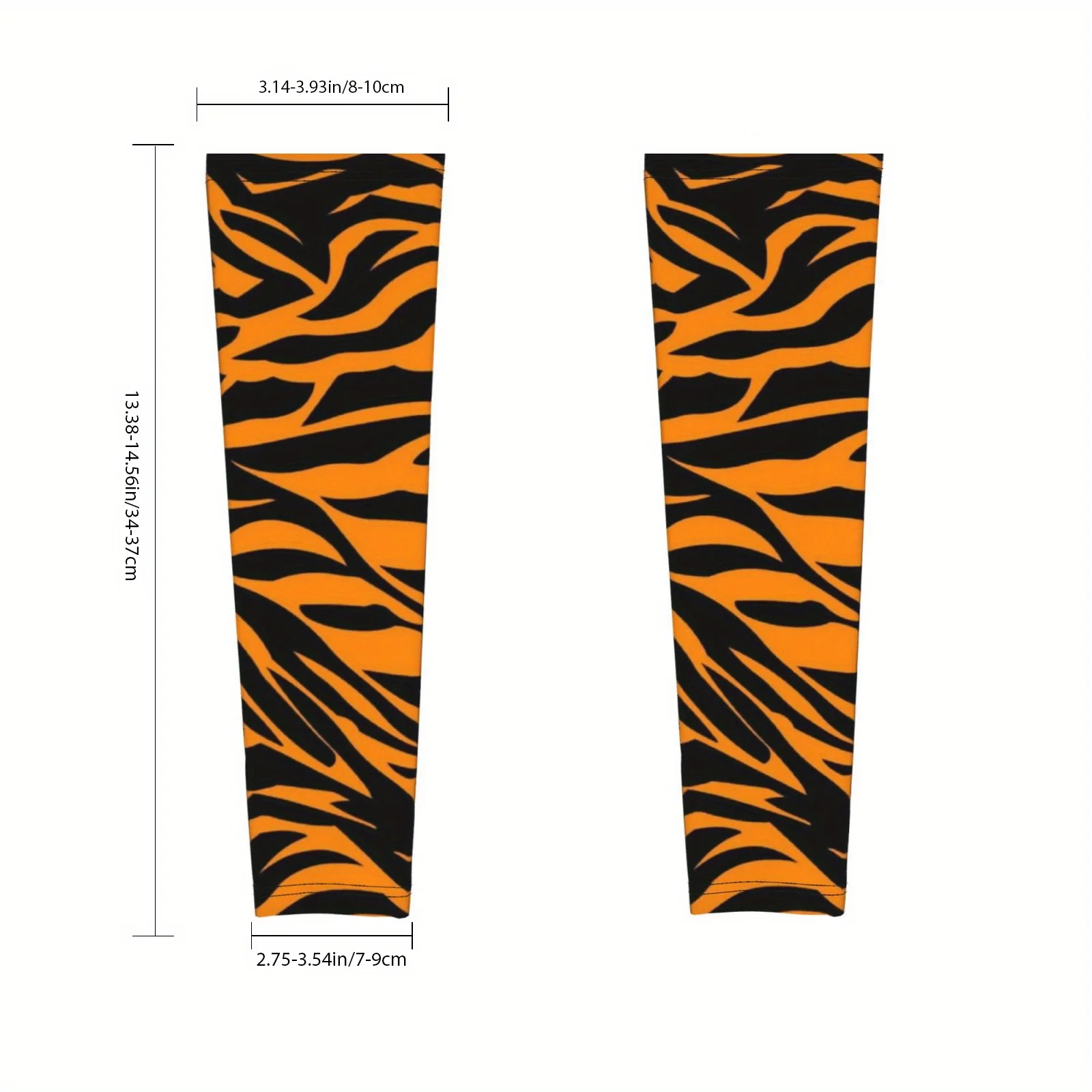Tiger Stripe Sleeve Covers Bold Black Orange Animal Print for Outdoor Daily Wear Fashionable Arm Warmers Fashion Accessory view 2