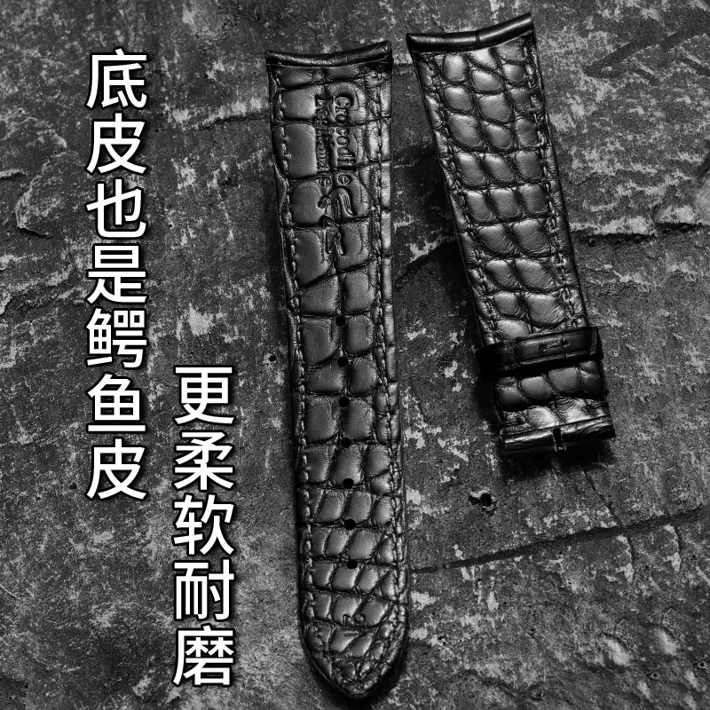 FUYIJIA Top Double Sided Mississippi Alligator Watchband Custom Substitute P-atekPhilippe Strap 19MM 20MM 21MM 22MM Leather Belt