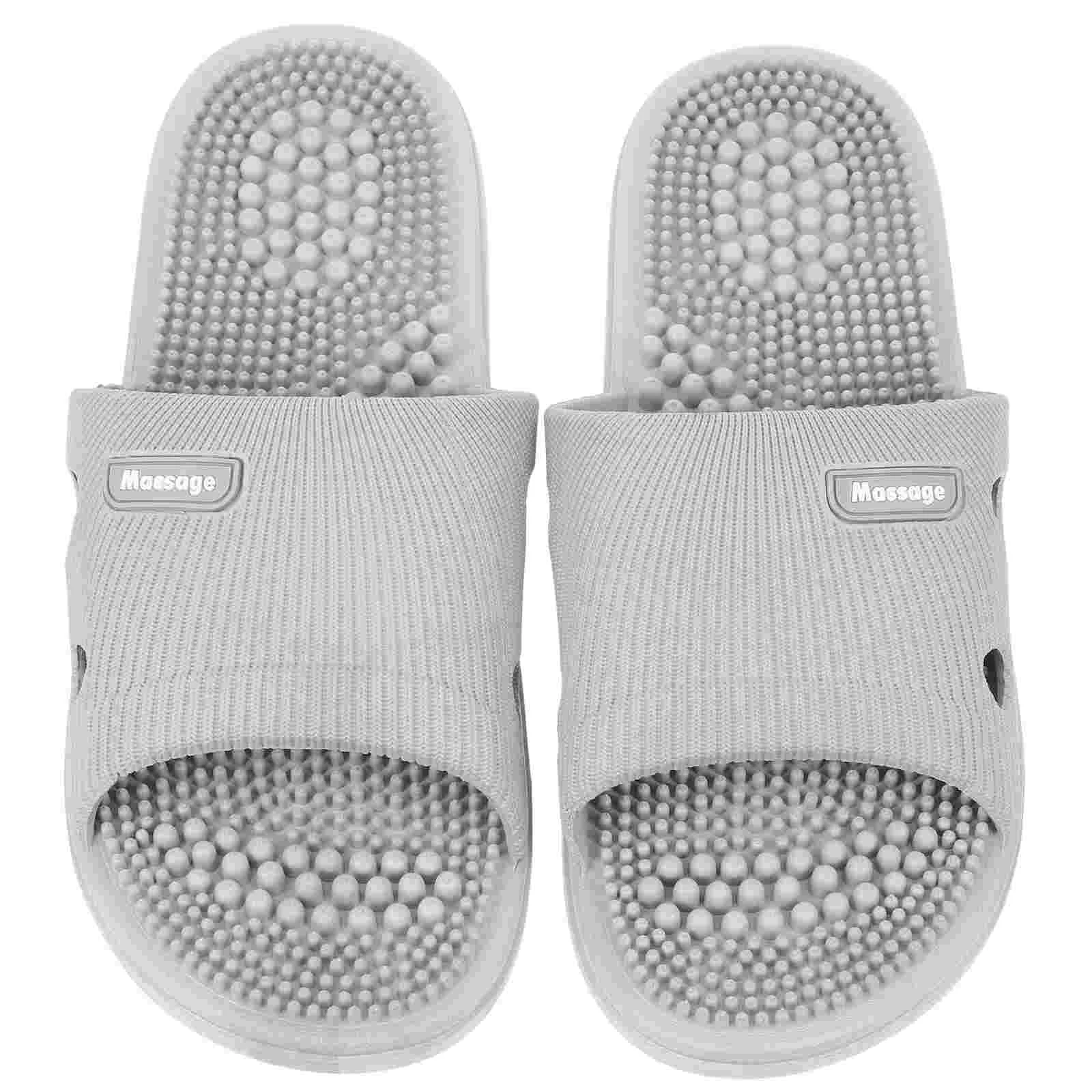 

Slippers for Men Foot Massage Non-slip Summer Indoor Household Massaging Light Grey Footwear Man