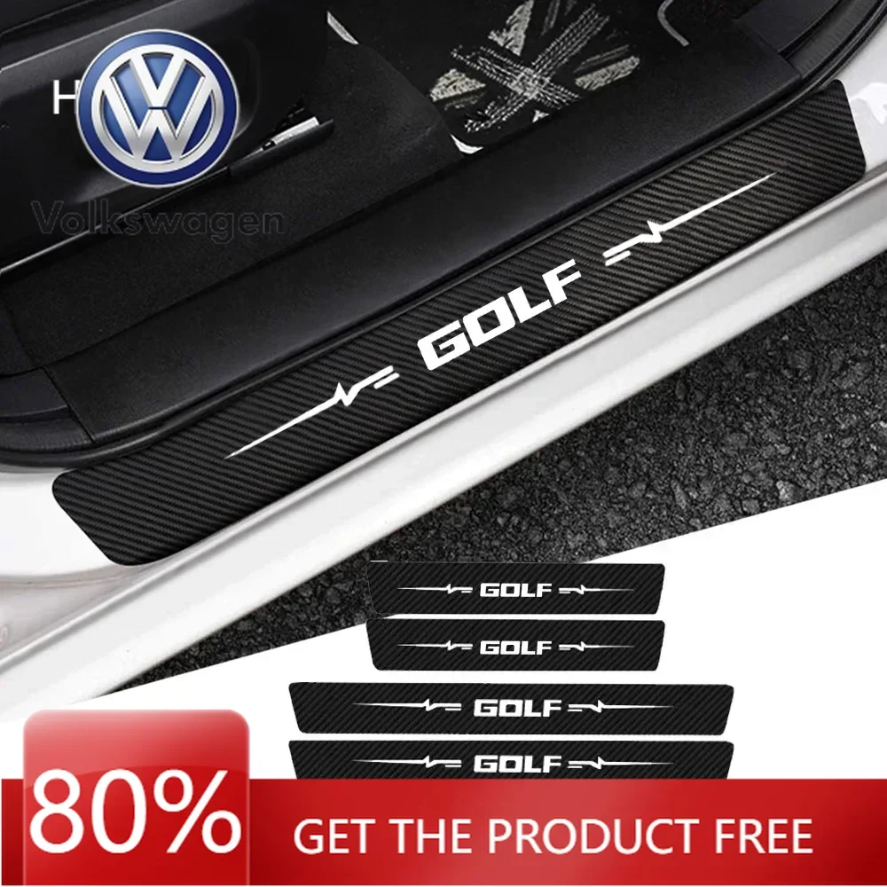 

Наклейки на порог автомобиля для VW Volkswagen Jetta MK5 для Volkswagen VW Golf 4 6 MK4 Passat Polo B6 B7 R Line Jetta GTI GTD R