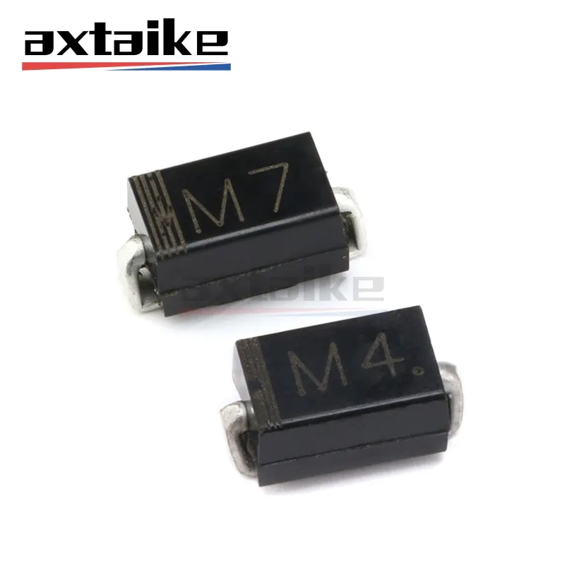 100PCS M1 M2 M4 M7 SMA DO-214AC 1N4001 1N4002 1N4004 1N4007 1A 100V 200V 400V 1000V IN4001 IN4004 IN4007 SMD Rectifiers Diode