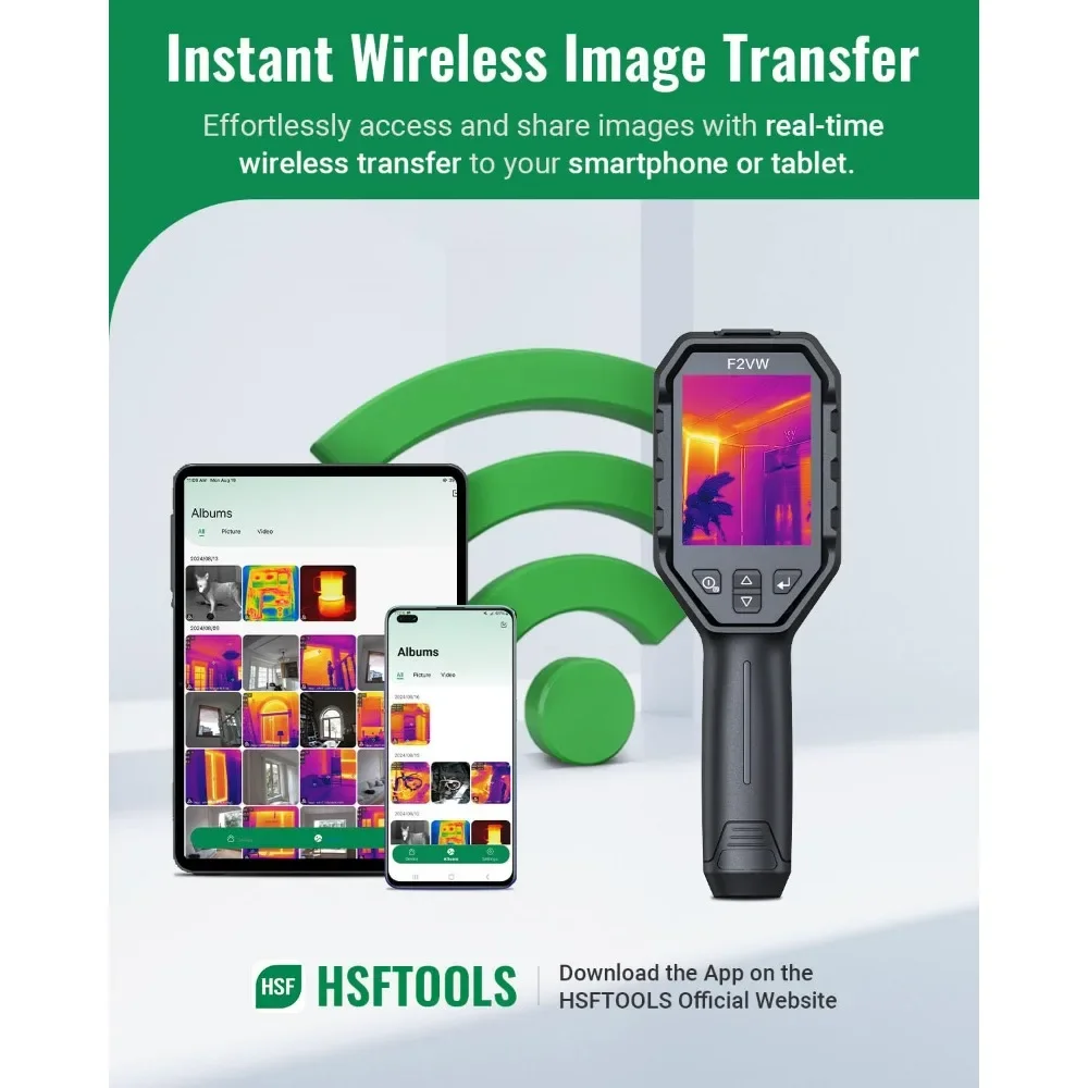 كاميرا حرارية F2VW دقة 256 × 192 بالأشعة تحت الحمراء مع كاميرا بصرية بدقة 2 ميجابكسل، كاميرا تصوير حراري بشاشة 640 × 480 3.2 بوصة #4