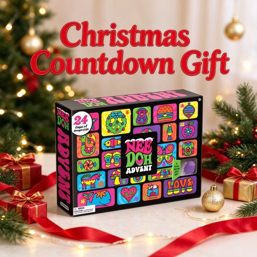 2026 NeeDoh Advent Calendar 3D PVC Fidget Doll Christmas Countdown Calendar Surprise Box Stress Relief Toy New Year Holiday Gift