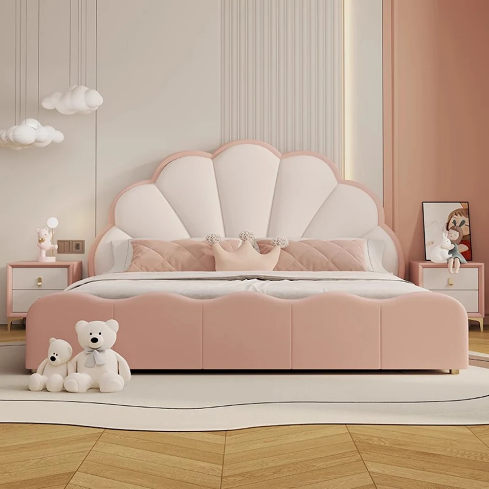 

Fancy Teenage Girls Bed Bedroom Aesthetic European Kids Princess Upholstery Beds Nightstands Headboard Cama Casal Accessories
