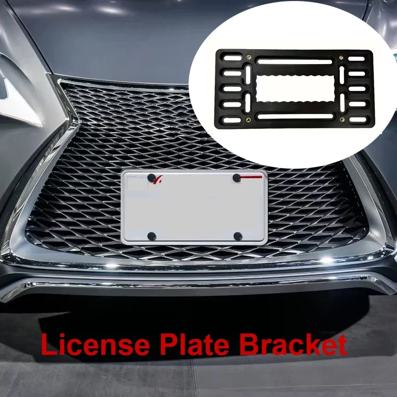 Car License Plate Bracket Front License Plate Holder Mounting Kit Universal Bumper Frame Mount With Stainless Steel Screw Cap