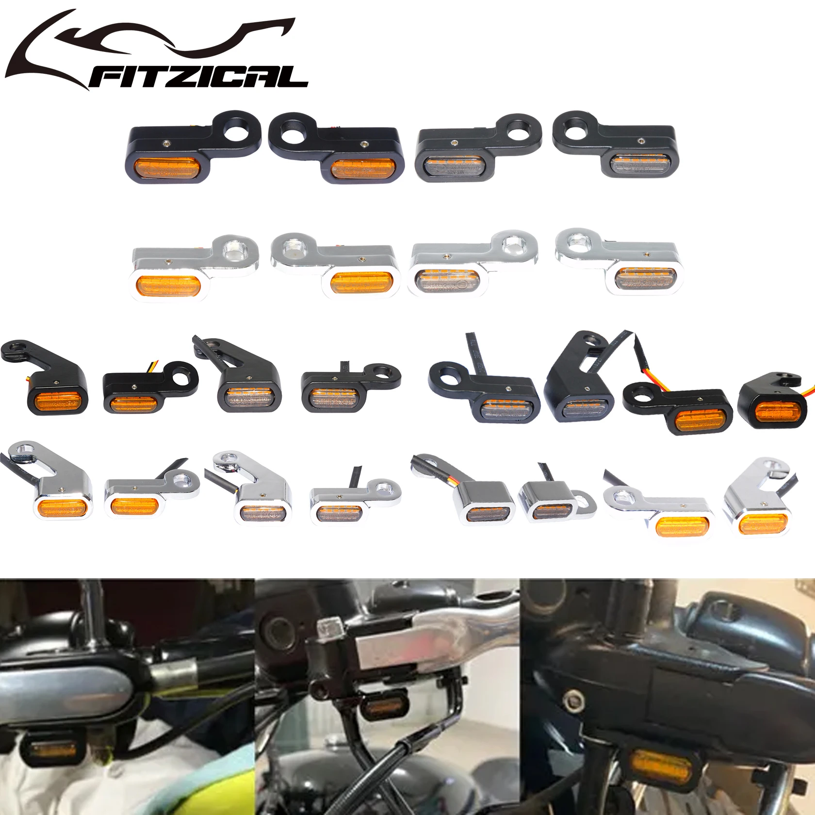 オートバイeマークledターンシグナルアンバーミニライトインジケーターランニングランプ-ハーレー-スポーツスターxl-ツーリング-ロードキング-ソフテイル-ブレイクアウト用