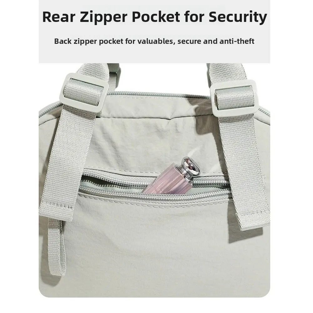 حقيبة كتف نسائية ذات سعة كبيرة وأشرطة قابلة للتعديل خفيفة الوزن حقيبة ساعي على الطراز الكوري حقيبة يد من النايلون حقيبة كروس للنساء #4