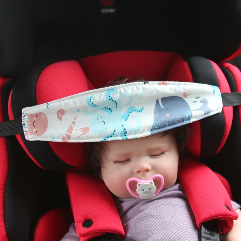 Cinturino di supporto per la testa del seggiolino auto per bambini cinturino per cuscino per il sonno del bambino cintura di fissaggio regolabile per bambini posizionatore ausiliario per il sonno del bambino