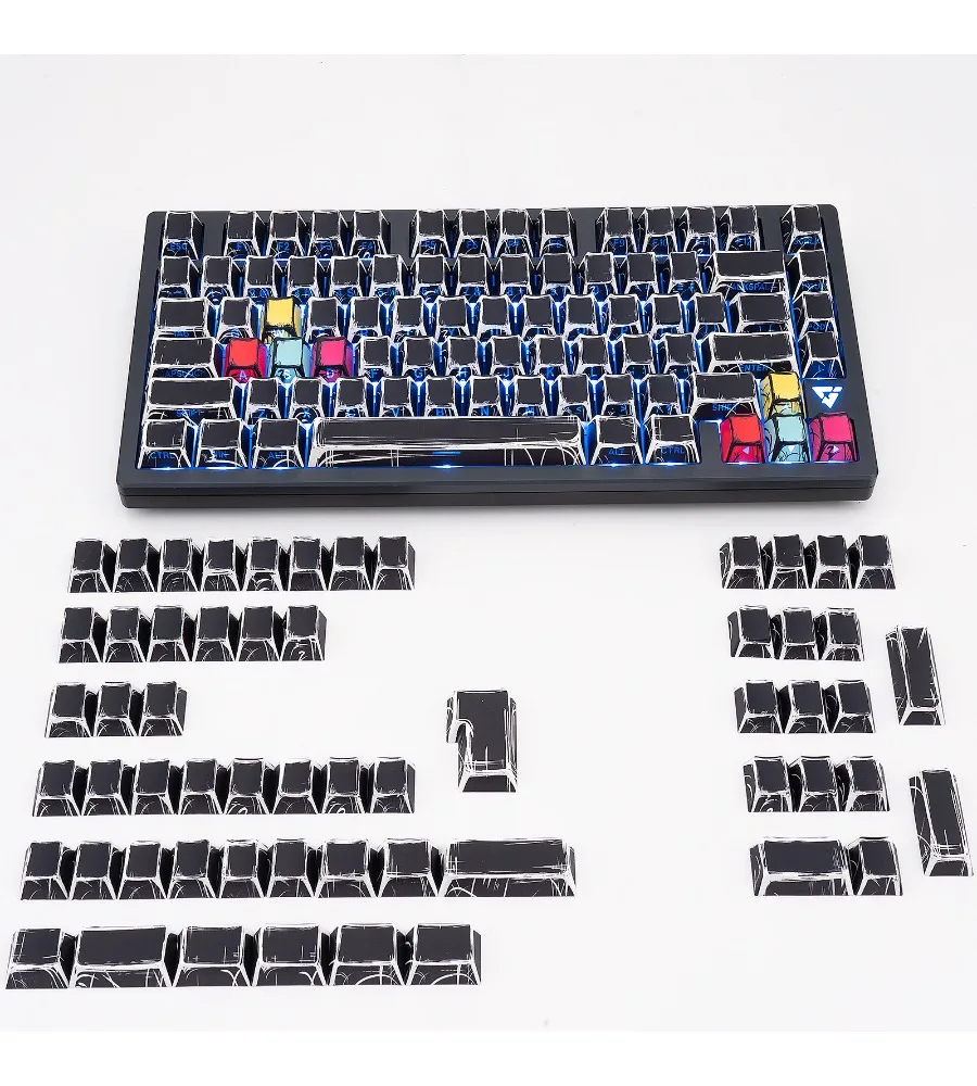 Sublimation keycaps are compatible with mechanical keyboards like wooting made of original side transparent PBT material
