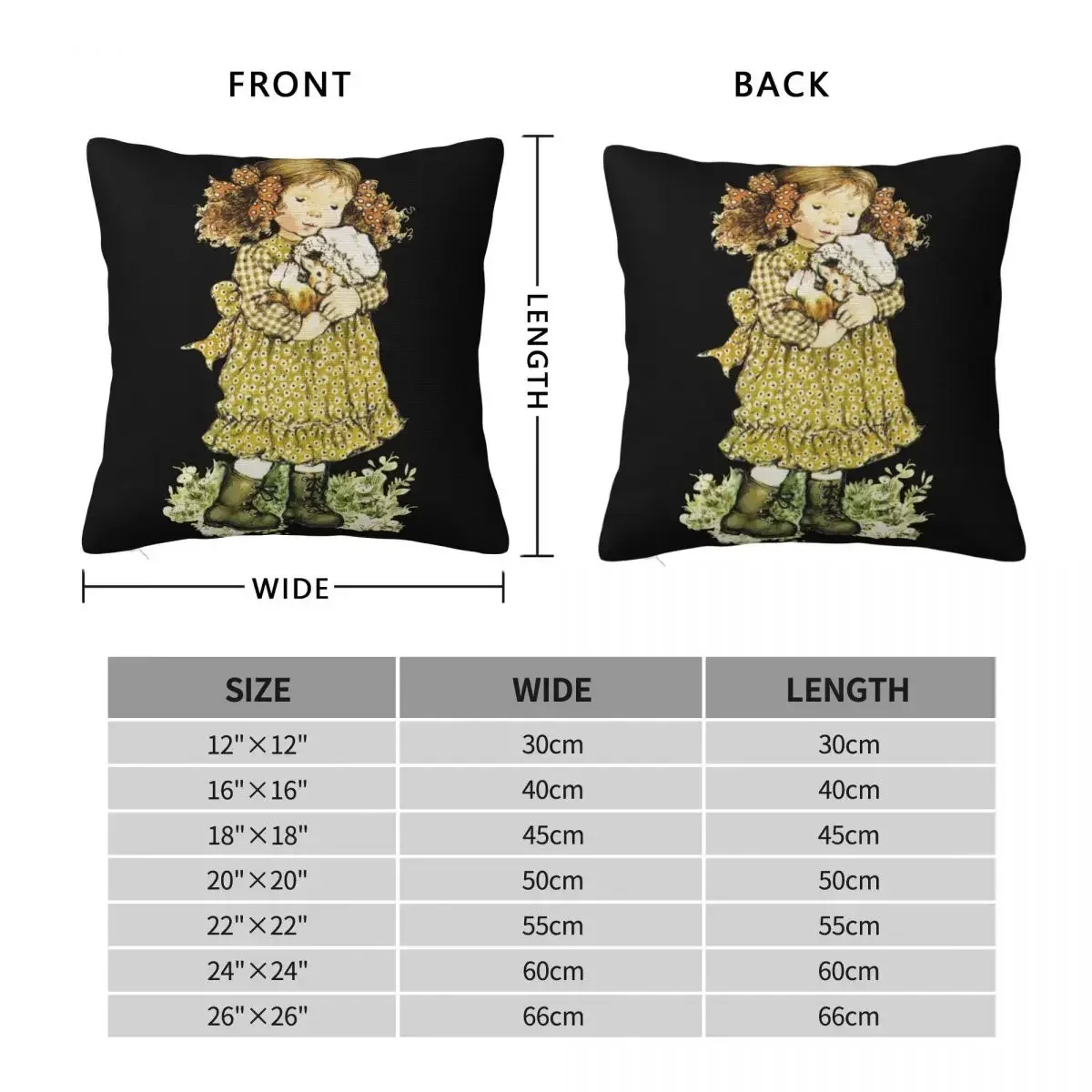 Sarah Kay Swing Girl Square Pillowcase Pillow Cover Polyester Cushion Zip Decorative Comfort Throw Pillow for Home Sofa