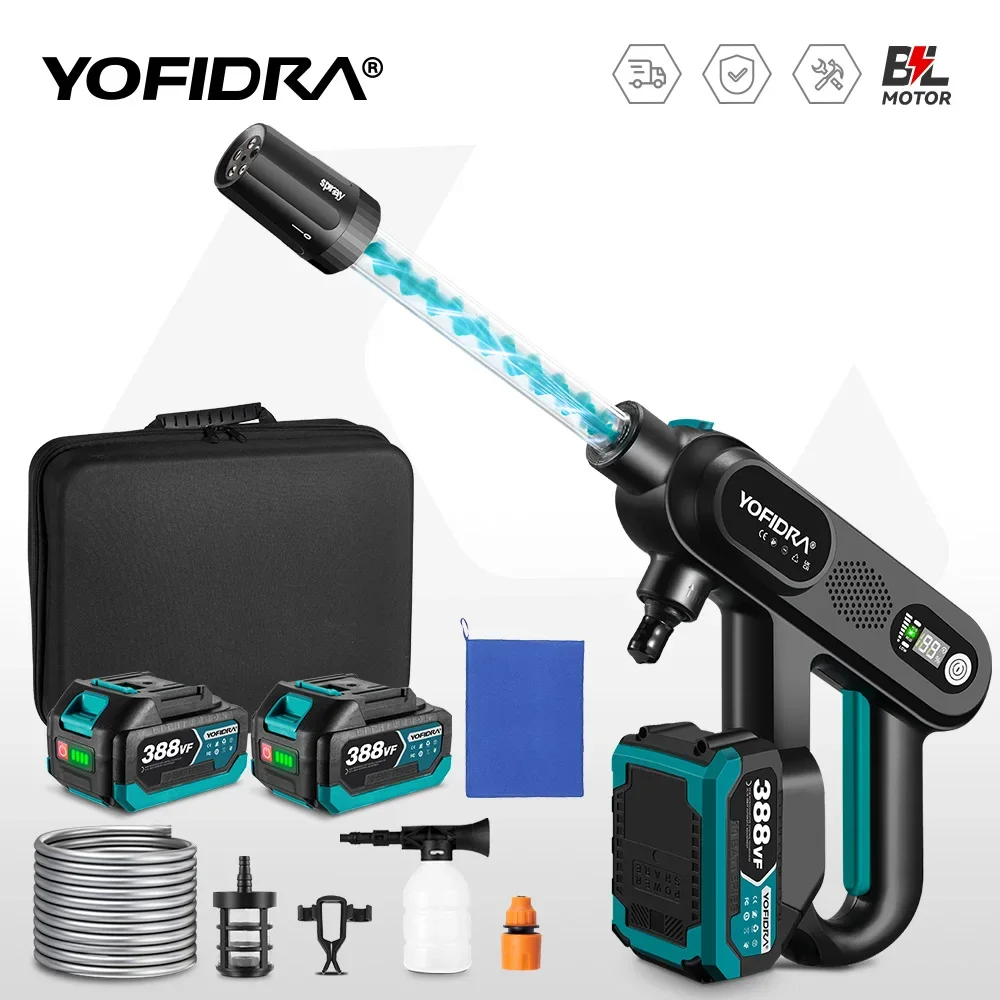 250Bar Brushless Electric Car Washer 5 IN 1 Cordless Rechargeable  Car Cleaning Garden Watering Tools For Makita 18V-21V Battery