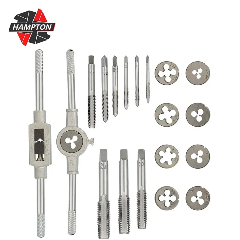 

Tap and Die Set 20/40pcs Screw Thread Plug Taps Wrench Die Alloy Steel Hand Tapping Tools Screw Tap Die