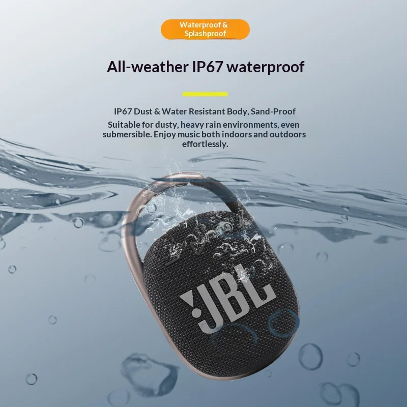 JBL CLIP4 Compact Waterproof Sound Box For Hiking Beach Shower And Home